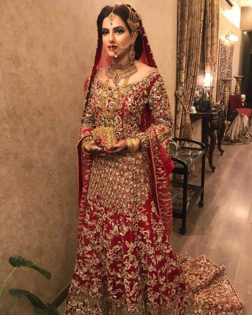 Pakistani Bridal Maxi Fresh Red Fershi ...